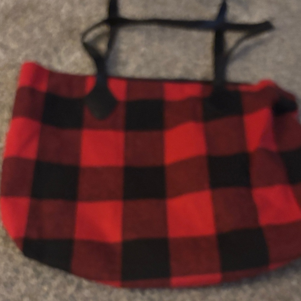 Plaid Tote Bag - Red and Black
